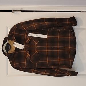 Member's Mark Brown Plaid Sherpa Lined Jacket In Small NWT
